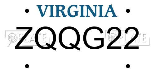 ZQQG22 Virginia License Plate