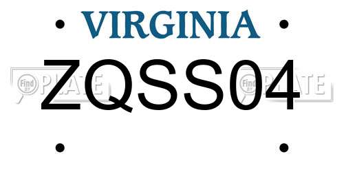 ZQSS04 Virginia License Plate