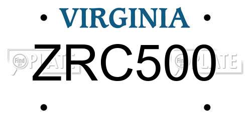 ZRC500 Virginia License Plate
