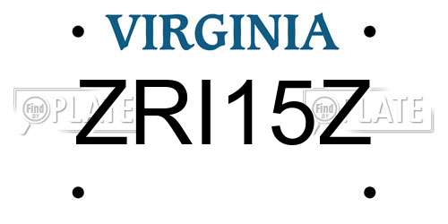 ZRI15Z Virginia License Plate