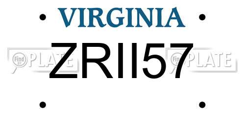 ZRII57 Virginia License Plate