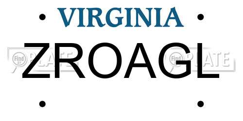 ZROAGL Virginia License Plate