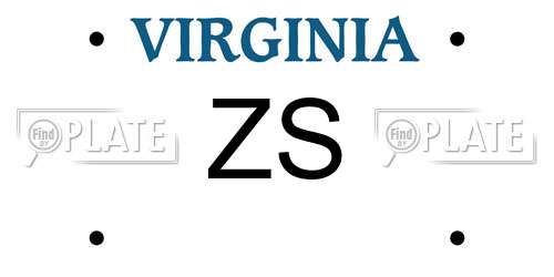 ZS Virginia License Plate