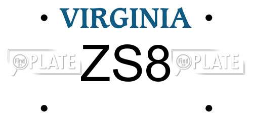 ZS8 Virginia License Plate