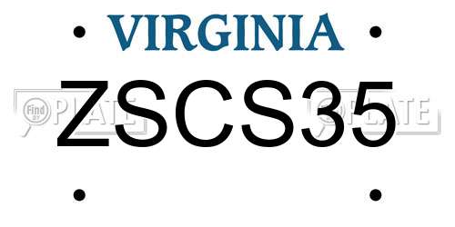 ZSCS35 Virginia License Plate