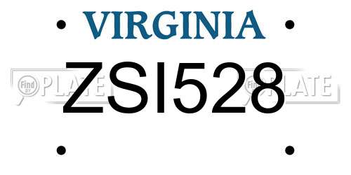 ZSI528 Virginia License Plate