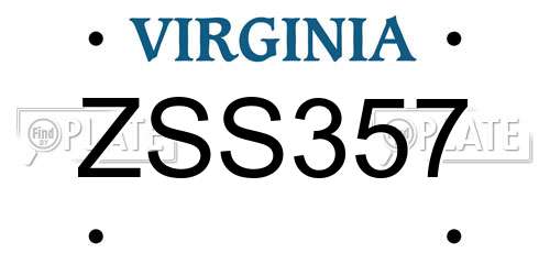 ZSS357 Virginia License Plate