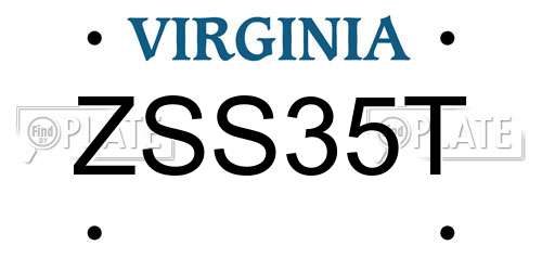 ZSS35T Virginia License Plate