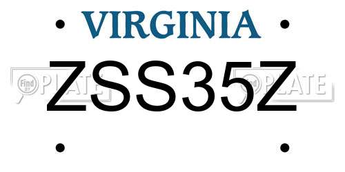 ZSS35Z Virginia License Plate