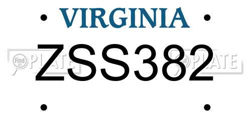 ZSS382 Virginia License Plate