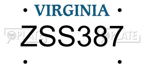 ZSS387 Virginia License Plate
