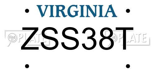 ZSS38T Virginia License Plate