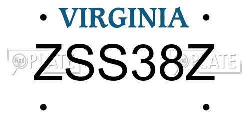 ZSS38Z Virginia License Plate