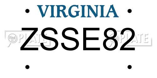 ZSSE82 Virginia License Plate