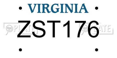 ZST176 Virginia License Plate
