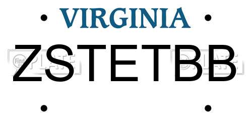 ZSTETBB Virginia License Plate