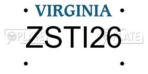 ZSTI26 Virginia License Plate