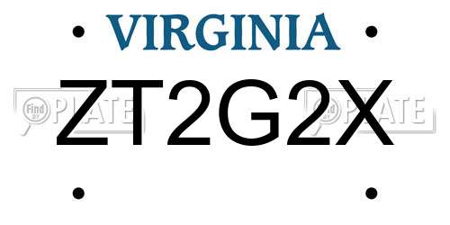 ZT2G2X Virginia License Plate