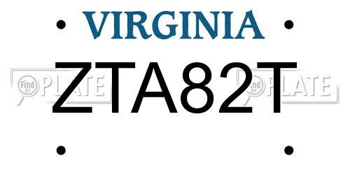 ZTA82T Virginia License Plate