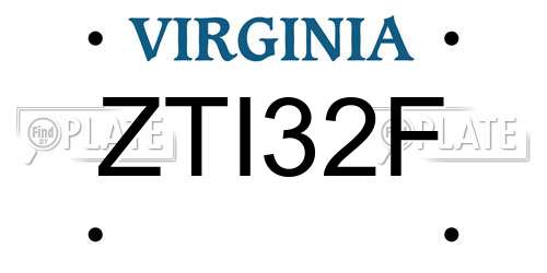 ZTI32F Virginia License Plate