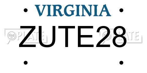 ZUTE28 Virginia License Plate