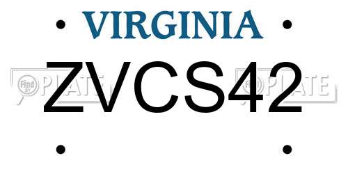 ZVCS42 Virginia License Plate