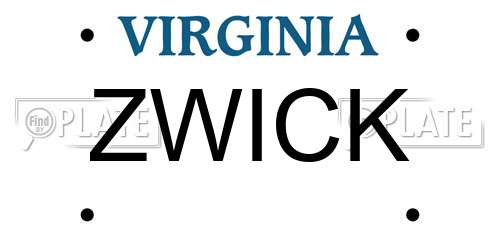 ZWICK Virginia License Plate