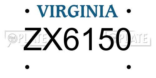 ZX6150 Virginia License Plate