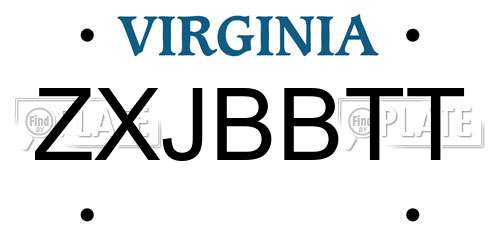 ZXJBBTT Virginia License Plate