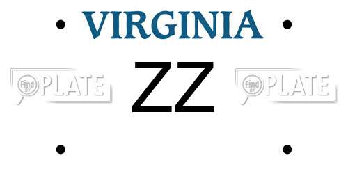 ZZ Virginia License Plate
