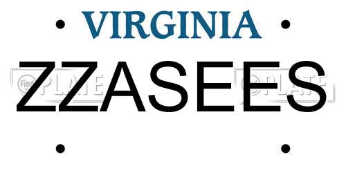 ZZASEES Virginia License Plate