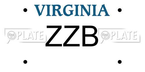 ZZB Virginia License Plate