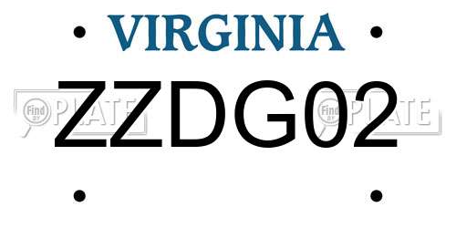 ZZDG02 Virginia License Plate