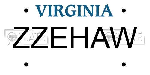ZZEHAW Virginia License Plate