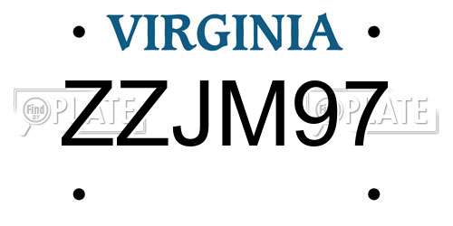 ZZJM97 Virginia License Plate