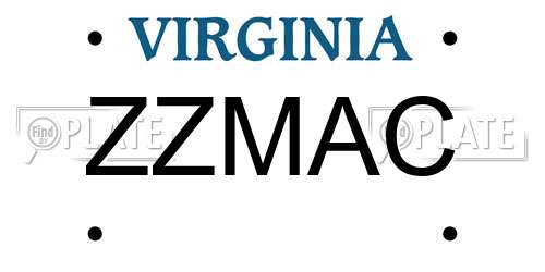 ZZMAC Virginia License Plate