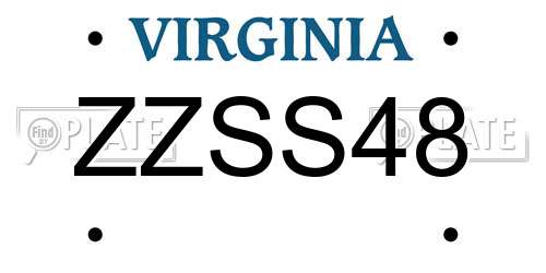 ZZSS48 Virginia License Plate