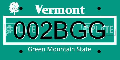 002BGG Vermont License Plate