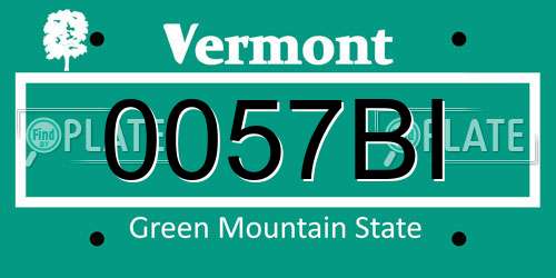 0057BI Vermont License Plate