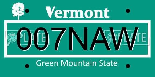 007NAW Vermont License Plate