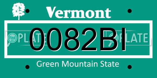 0082BI Vermont License Plate