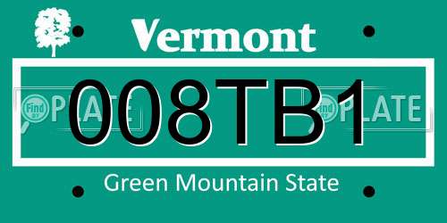 008TB1 Vermont License Plate