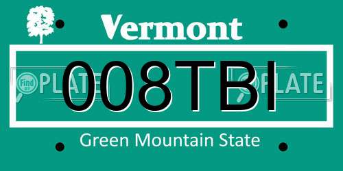 008TBI Vermont License Plate