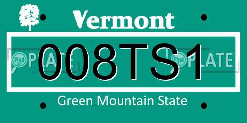 008TS1 Vermont License Plate