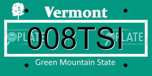 008TSI Vermont License Plate