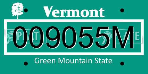 009055M Vermont License Plate
