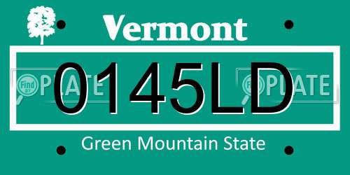 0145LD Vermont License Plate
