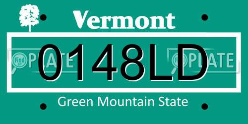 0148LD Vermont License Plate