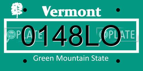 0148LO Vermont License Plate