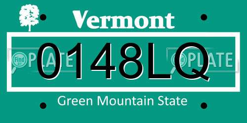 0148LQ Vermont License Plate